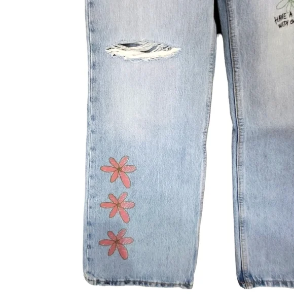 Dr Denim Echo High Rise Wedgie Scribble Jeans Size 26W30L - Picture 9 of 16